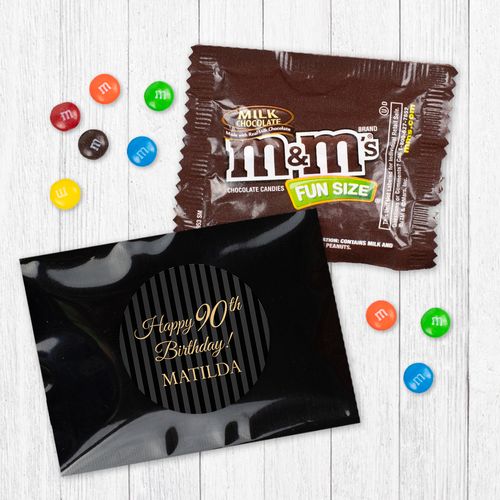 Personalized 90th Birthday Pinstripes - Milk Chocolate M&Ms