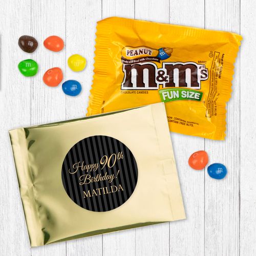 Personalized 90th Birthday Pinstripes - Peanut M&Ms