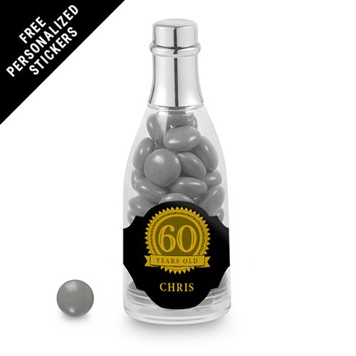 Milestones Personalized Champagne Bottle 60th Birthday Favors (25 Pack)