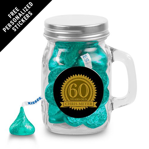 Milestones Personalized Mini Mason Mug 60th Birthday Favors (12 Pack)