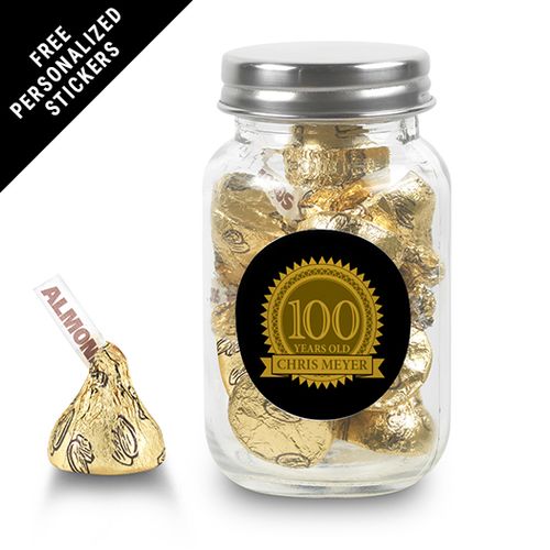 Milestones Personalized Mason Jar 100th Birthday Favors (24 Pack)