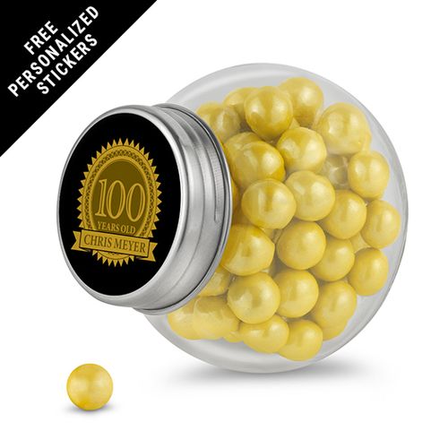 Milestones Personalized Mini Side Jar 100th Birthday Favors (24 Pack)
