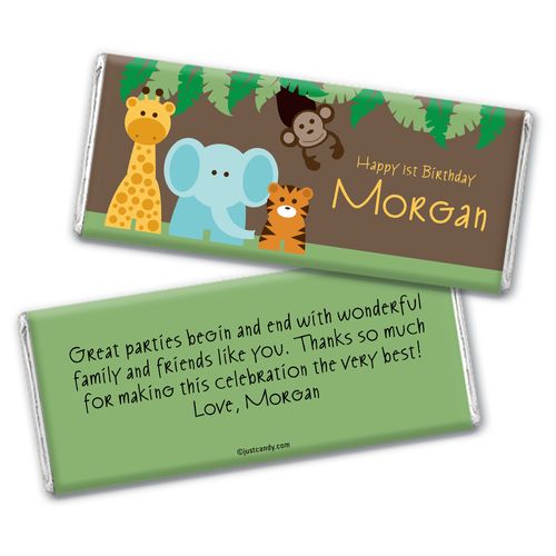 Jungle Friends Personalized Candy Bar - Wrapper Only