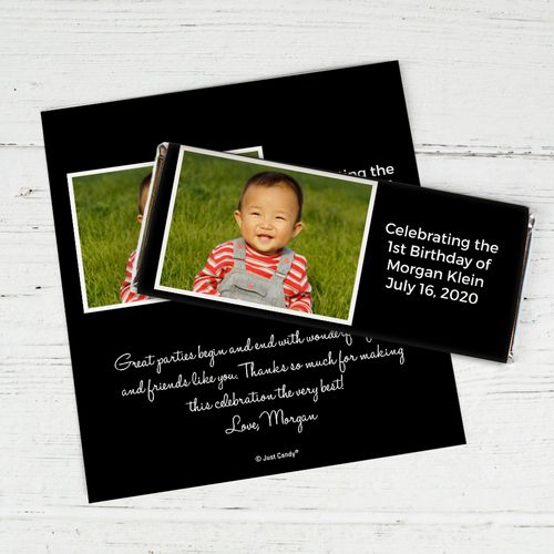 First Birthday Snapshot Personalized Candy Bar - Wrapper Only