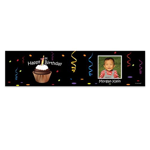 Personalized Cupcake Photo Birthday 5 Ft. Banner