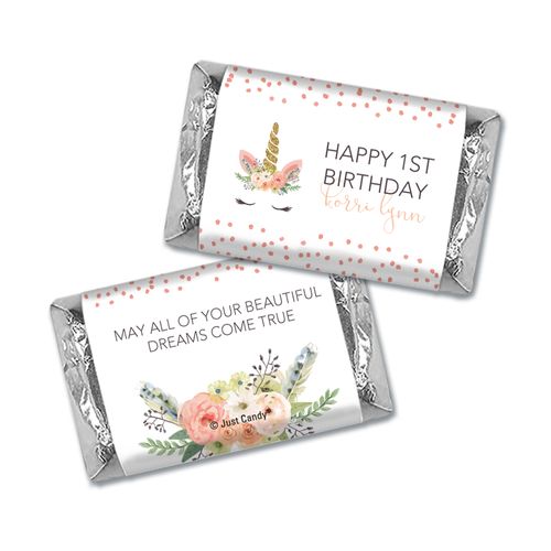 Personalized Birthday Unicorn Hershey's Miniatures Wrappers