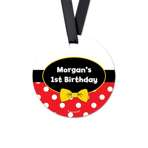 Personalized Mickey Mouse Birthday Round Favor Gift Tags (20 Pack)