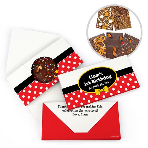 Personalized Mickey Themed Birthday Gourmet Infused Belgian Chocolate Bars (3.5oz)