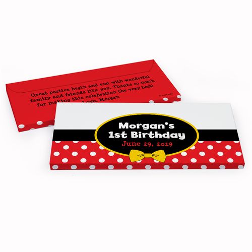 Deluxe Personalized Mickey Mouse First Birthday Hershey's Chocolate Bar in Gift Box