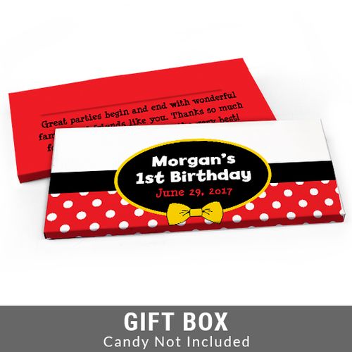 Deluxe Personalized Mickey Mouse First Birthday Candy Bar Favor Box