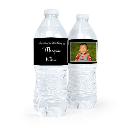 Personalized First Birthday Photo Water Bottle Sticker Labels (5 Labels)