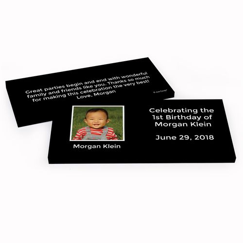Deluxe Personalized Photo & Message First Birthday Hershey's Chocolate Bar in Gift Box