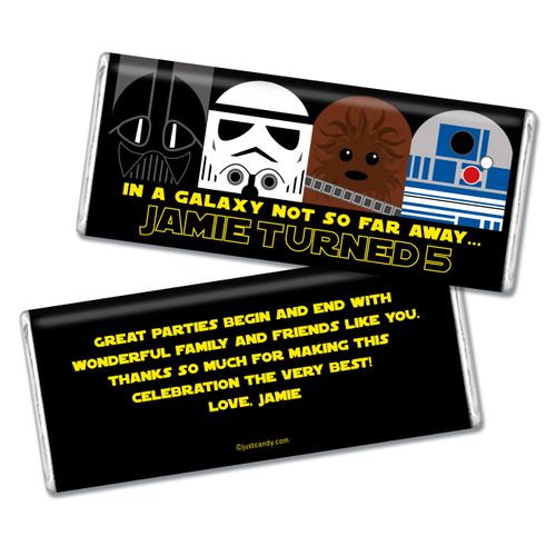 Personalized Galactic Empire Youth Birthday Chocolate Bar & Wrapper
