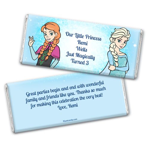 Snow Princesses Personalized Candy Bar - Wrapper Only