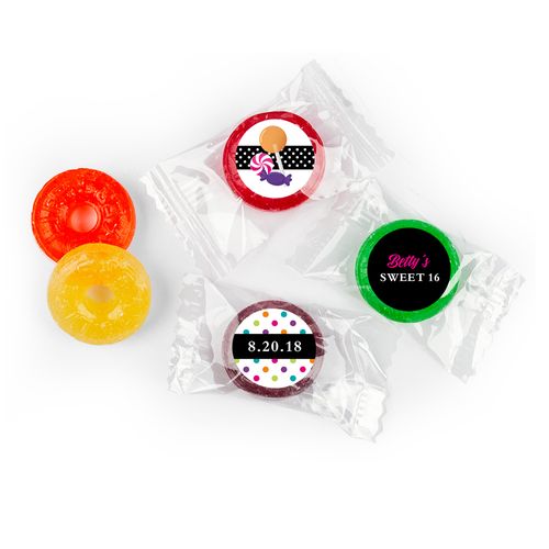 Birthday Personalized Life Savers 5 Flavor Hard Candy Sweet 16 Polka Dot Candy Shoppe