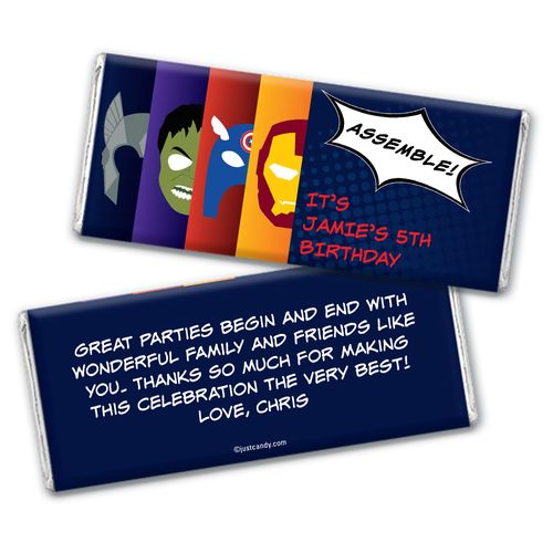 Call All Heroes Personalized Candy Bar - Wrapper Only
