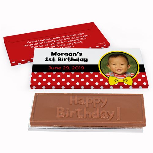 Deluxe Personalized Mickey Birthday Chocolate Bar in Gift Box