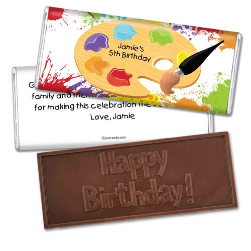 Birthday Personalized Embossed Chocolate Bar Painter's Palette
