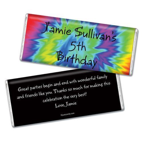 Personalized Birthday Groovy Tie-Dye Chocolate Bars