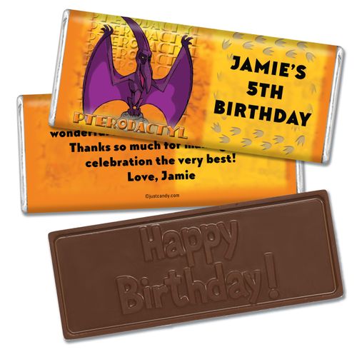 Birthday Personalized Embossed Chocolate Bar Jurassic Dinosaur
