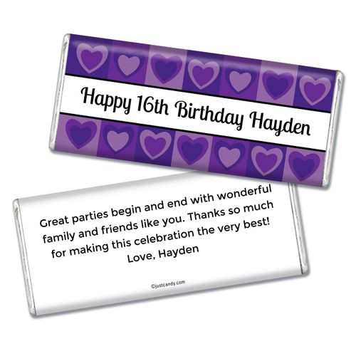 Birthday Personalized Chocolate Bar Tiled Hearts