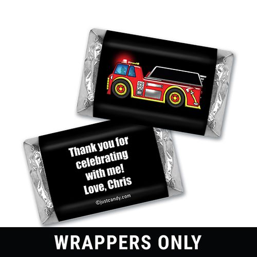 Personalized Birthday Fire Truck Mini Wrappers