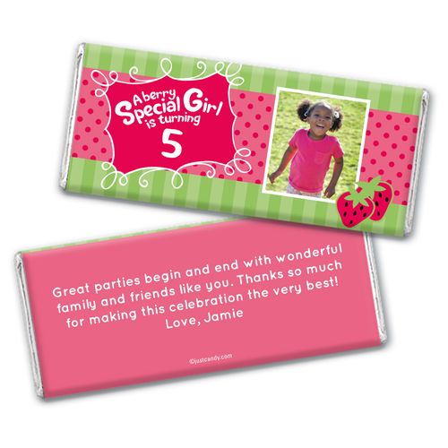 Berry Bitty Girl Personalized Candy Bar - Wrapper Only