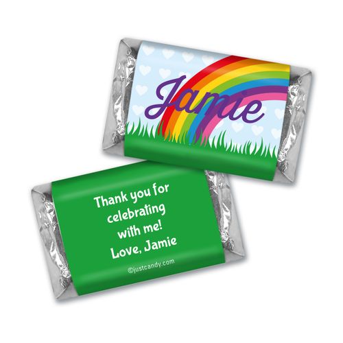 Birthday Personalized HERSHEY'S MINIATURES Rainbow, Flowers and Hearts