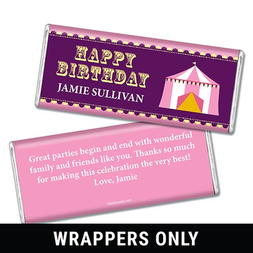 Under the Big Top Personalized Candy Bar - Wrapper Only