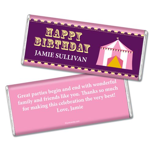Birthday Personalized Chocolate Bar Circus Party