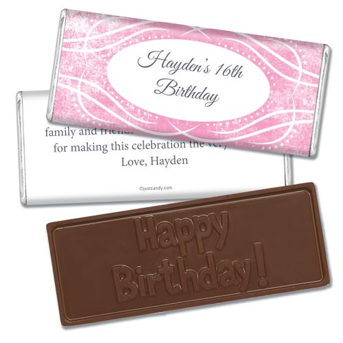 Birthday Personalized Embossed Chocolate Bar Winter Snow Squiggle
