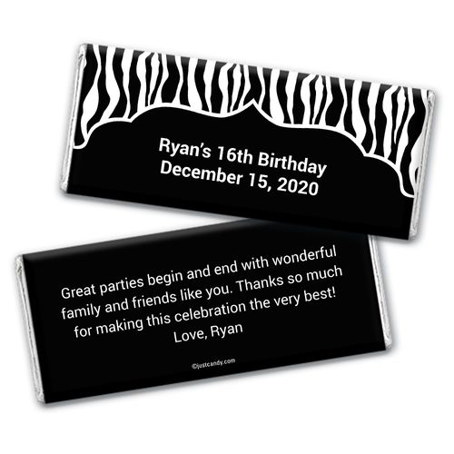 Zebra Dazzle Personalized Candy Bar - Wrapper Only