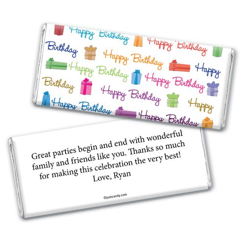 Colorful Presents Personalized Candy Bar - Wrapper Only