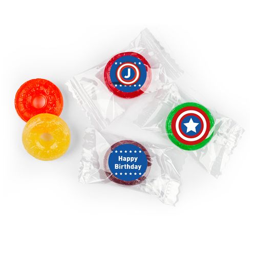 Birthday Personalized Life Savers 5 Flavor Hard Candy Captain America Monogram