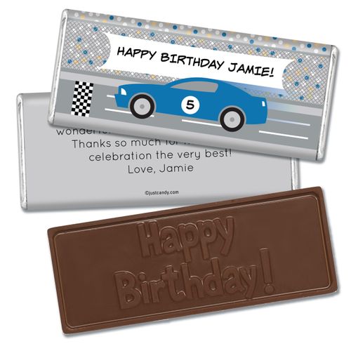 Birthday Personalized Embossed Chocolate Bar Race Car Party