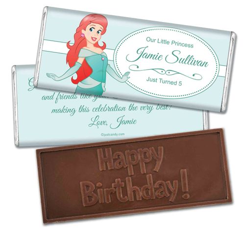 Birthday Personalized Embossed Chocolate Bar Mermaid Princess