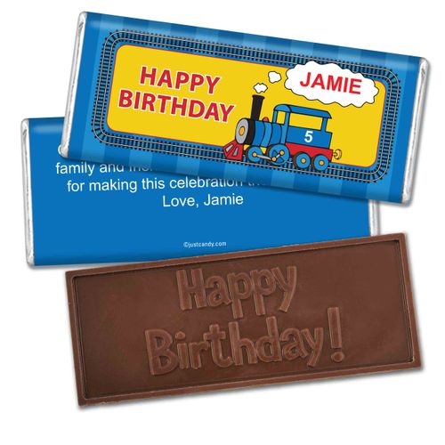 Birthday Personalized Embossed Chocolate Bar Train for Thomas
