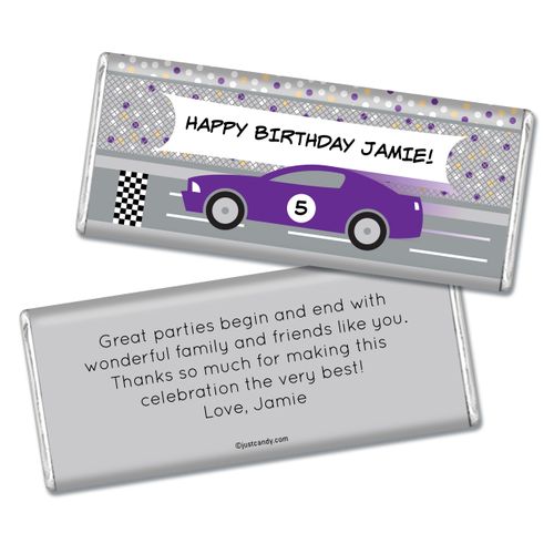 Birthday Personalized Chocolate Bar Race Car Party