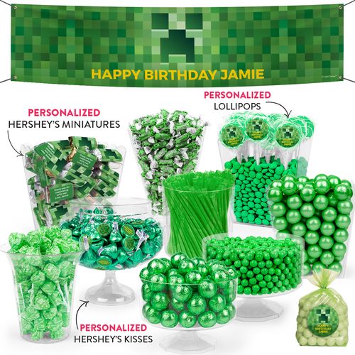Personalized Kids Birthday Minecraft Themed Deluxe Candy Buffet