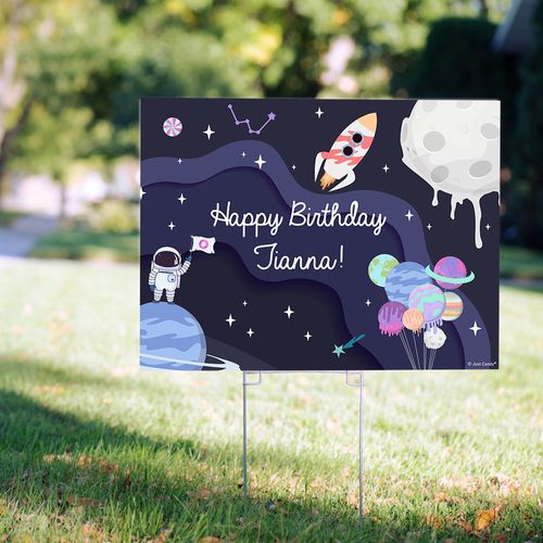 Personalized Kids Birthday Yard Sign Out of this world