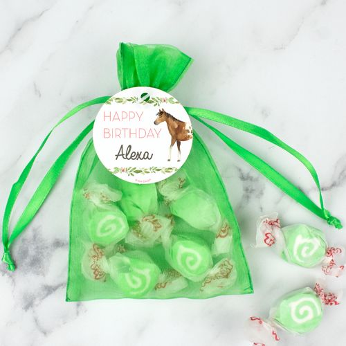 Personalized Horse Birthday Taffy Organza Bags - Wild Horse