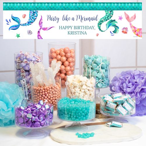 Personalized Deluxe Mermaid Birthday Candy Buffet - Mermaid Tails