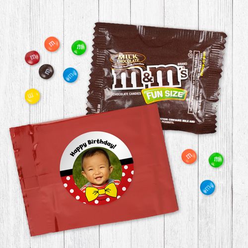 Personalized First Birthday Mickey Mouse Photo - Milk Chocolate M&Ms