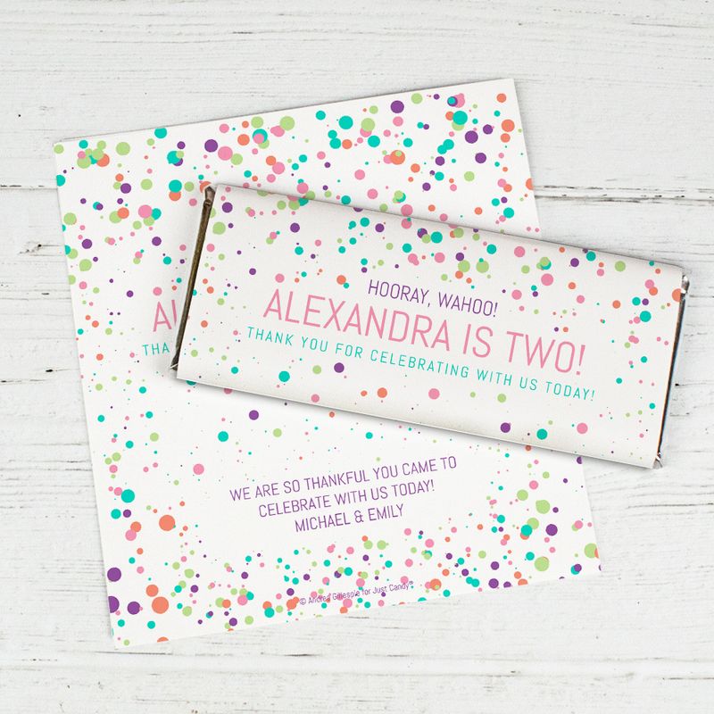Personalized Birthday Colorful Splatter Chocolate Bar