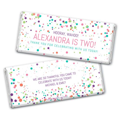 Personalized Birthday Colorful Splatter Chocolate Bar Wrappers