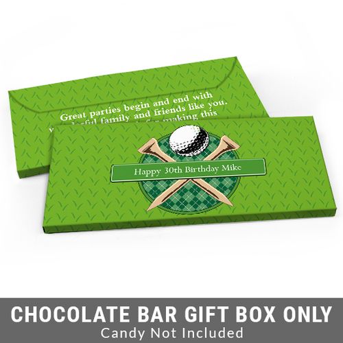 Deluxe Personalized Golf Birthday Candy Bar Favor Box