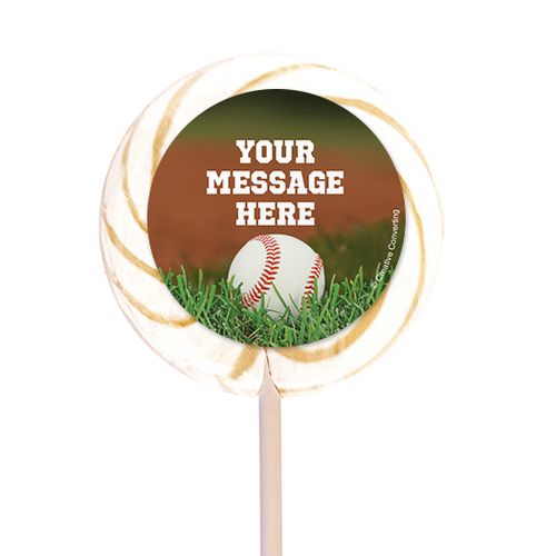 Baseball Personalized 3" Lollipops (12 Pack)