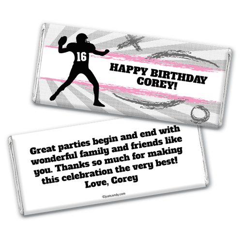 Quarterback Toss Personalized Candy Bar - Wrapper Only