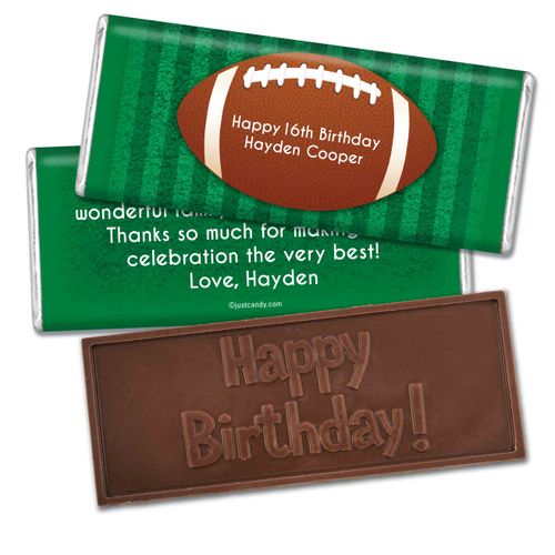 Birthday Personalized Embossed Chocolate Bar Large Football