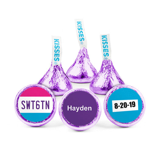 Personalized Birthday Sweet 16 License Plate Pattern Hershey's Kisses ...